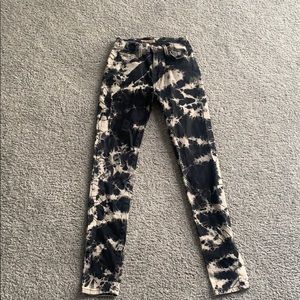 Grey and black tie dye skinny jeans